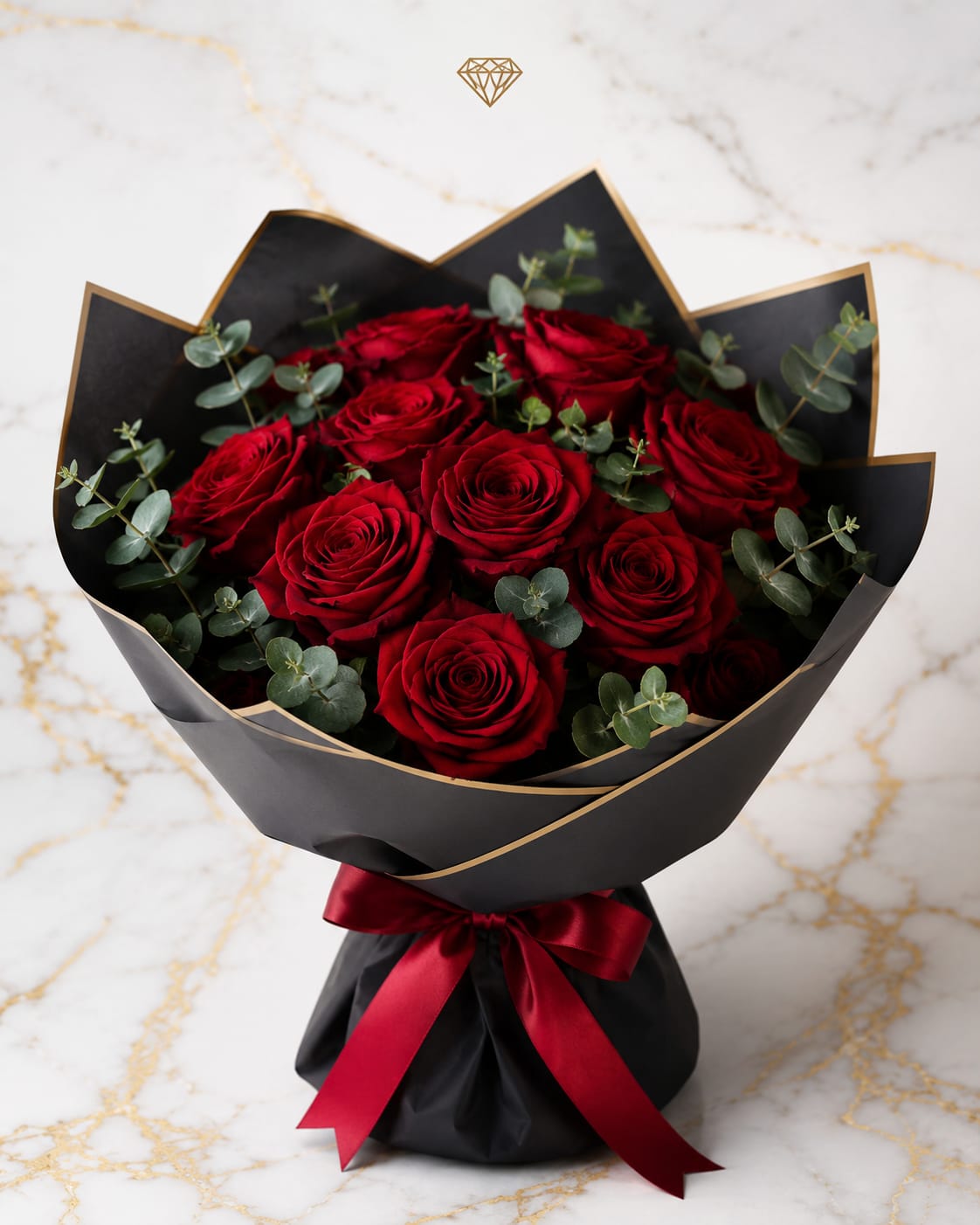 Bouquet rosas de lujo🌹 negras 12Unidades